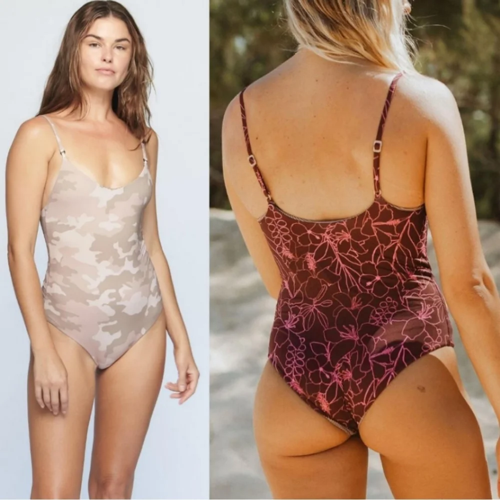 New acacia swimwear hina samba L fullpiece swim suit purple black snake animal